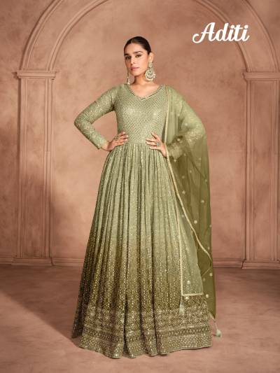 ADITI BY SAYURI DESIGNER GEORGETTE GOWN WHOLESALER IN INDIA